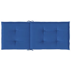 Cojín silla de jardín respaldo alto 2 uds tela azul 120x50x3 cm