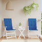 High back garden chair cushion 2 pcs blue fabric 120x50x3 cm
