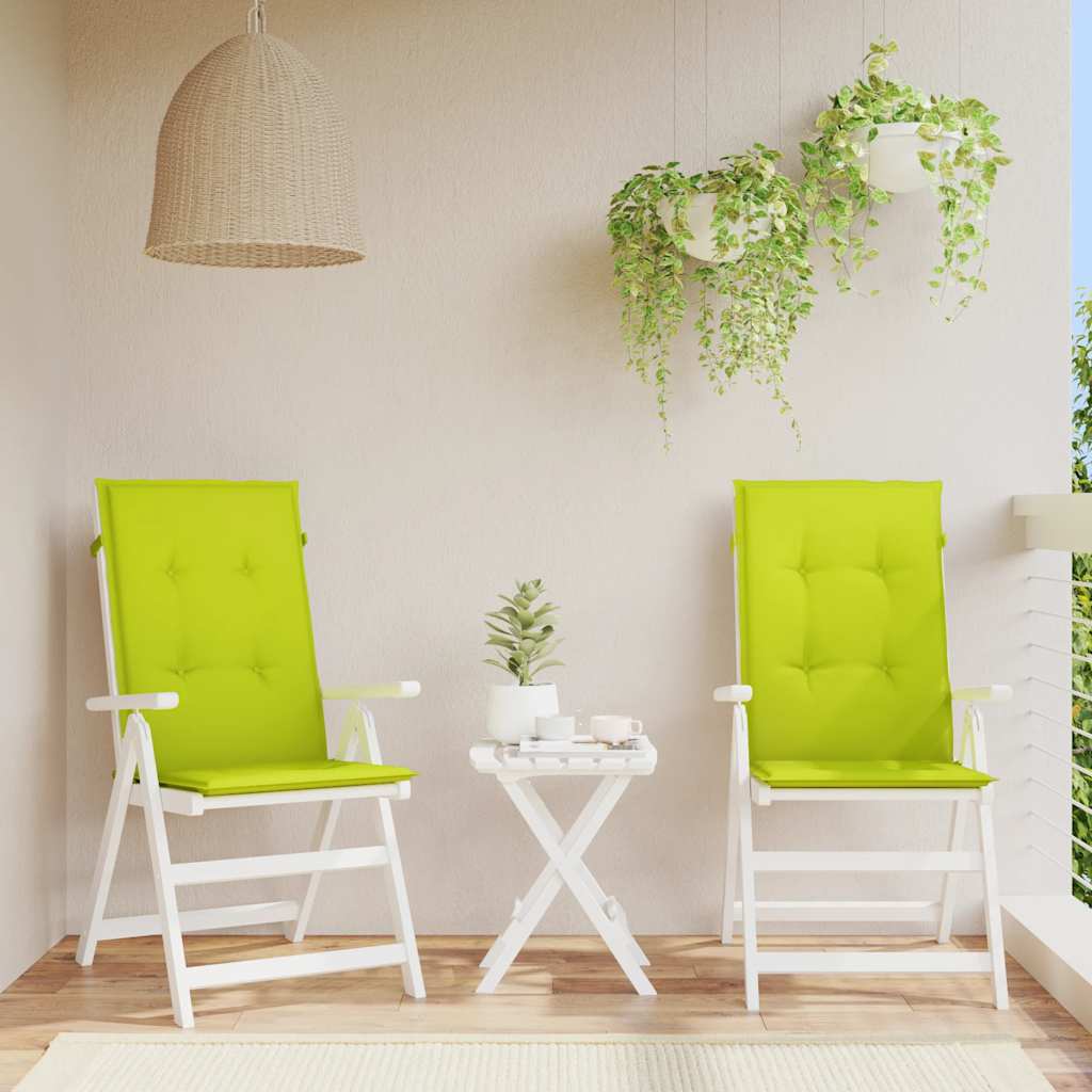 Cojín silla de jardín respaldo alto 2 uds tela azul 120x50x3 cm