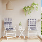 Cojín silla de jardín respaldo alto 2 uds tela azul 120x50x3 cm