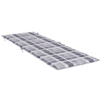 Cojín de tumbona de tela Oxford a cuadros gris 186x58x4 cm