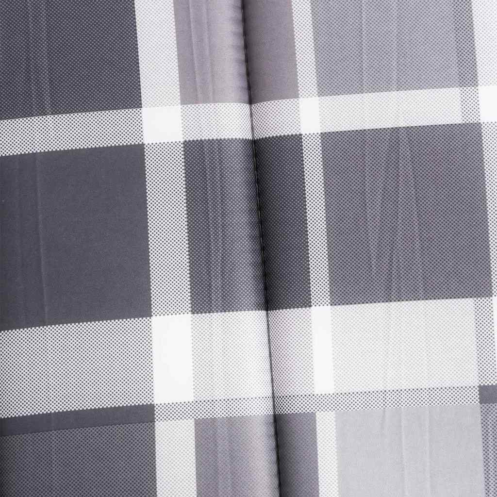 Cojín de tumbona de tela Oxford a cuadros gris 186x58x4 cm