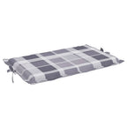 Cojín de tumbona de tela Oxford a cuadros gris 186x58x4 cm