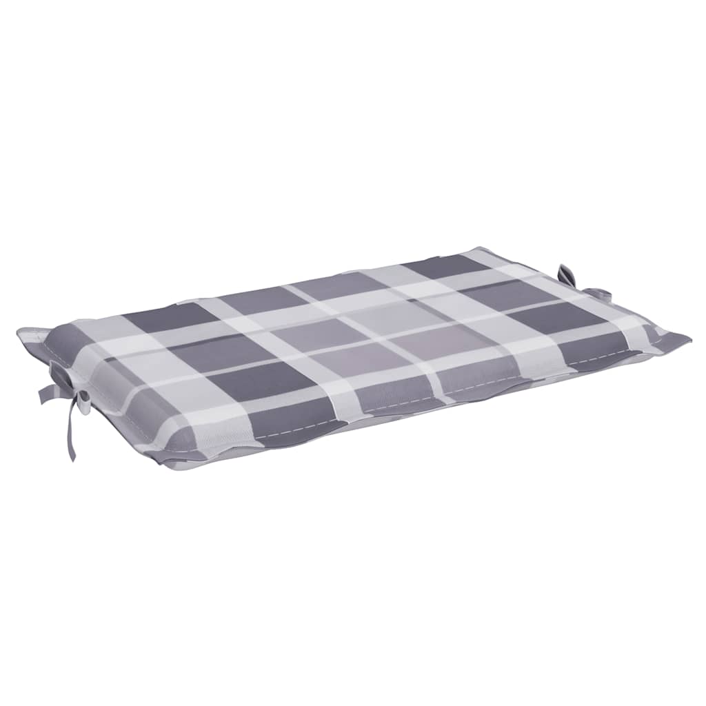 Cojín de tumbona de tela Oxford a cuadros gris 186x58x4 cm
