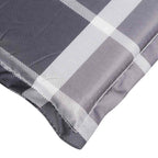 Cojín de tumbona de tela Oxford a cuadros gris 186x58x4 cm