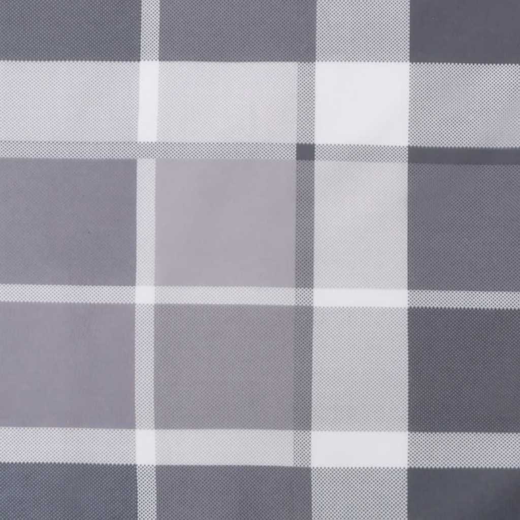 Cojín de tumbona de tela Oxford a cuadros gris 186x58x4 cm