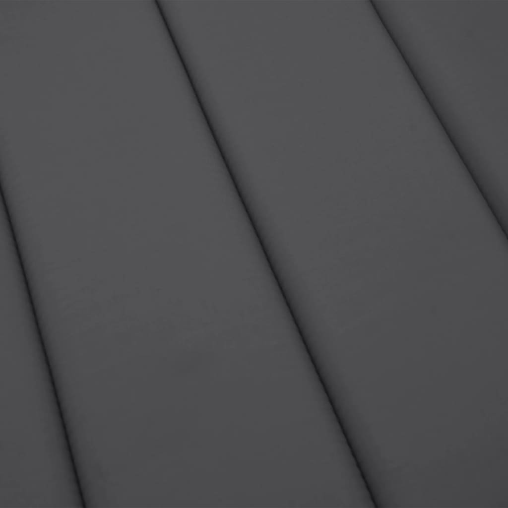 Cojín de tumbona de tela Oxford gris antracita 200x50x3 cm