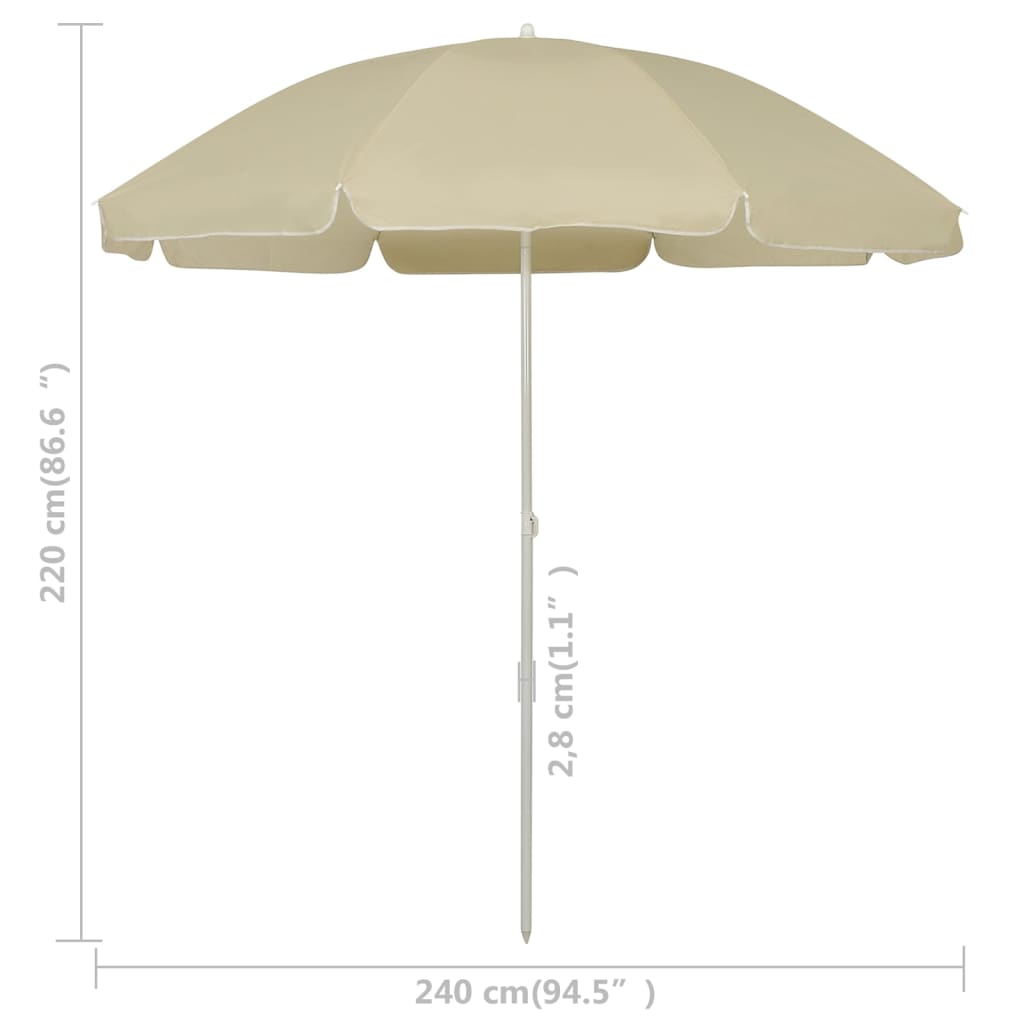 Sombrilla de playa amarillo arena 240 cm