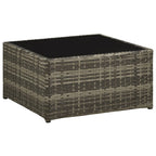 Set de sofás de jardín 4 piezas y cojines ratán sintético gris