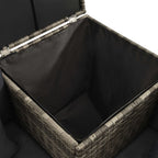 Set de sofás de jardín 4 piezas y cojines ratán sintético gris