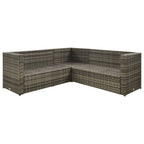 Set de muebles de jardín 4 pzas y cojines ratán sintético gris