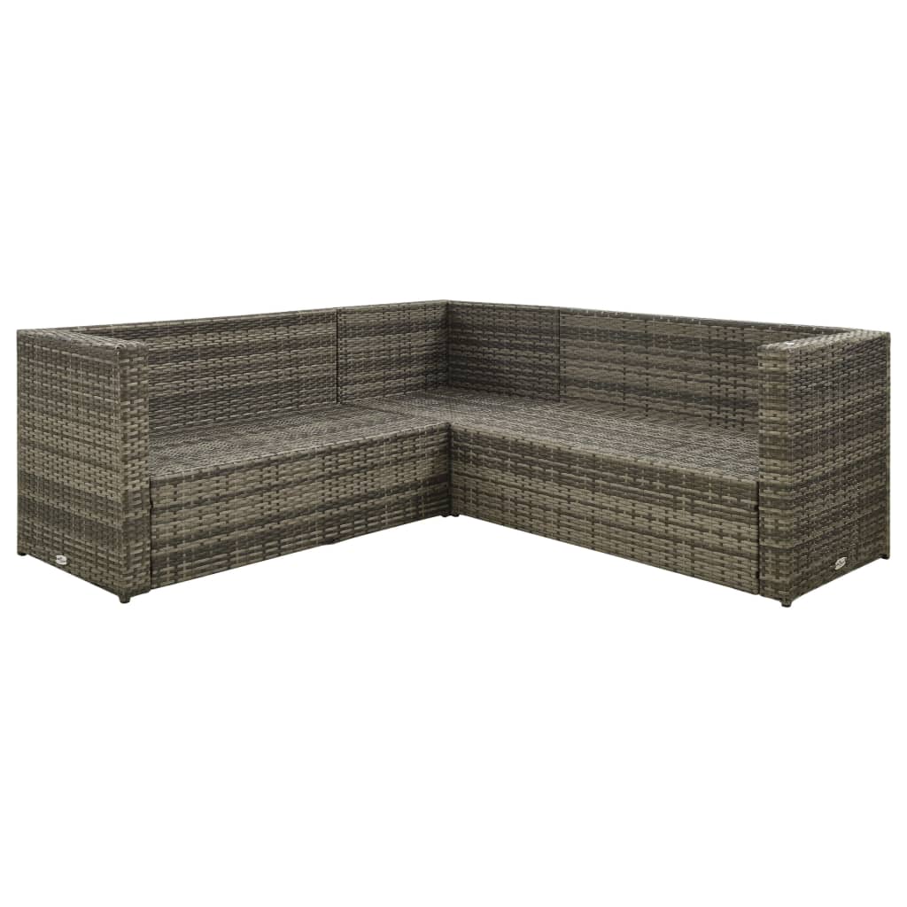 Set de muebles de jardín 4 pzas y cojines ratán sintético gris
