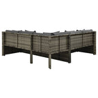 Set de muebles de jardín 4 pzas y cojines ratán sintético gris