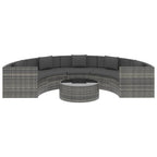 Set de muebles de jardín 6 pzas y cojines ratán sintético gris