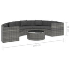 Set de muebles de jardín 6 pzas y cojines ratán sintético gris