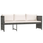 Set de muebles de jardín 6 pzas y cojines ratán sintético gris