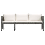 Set de muebles de jardín 6 pzas y cojines ratán sintético gris
