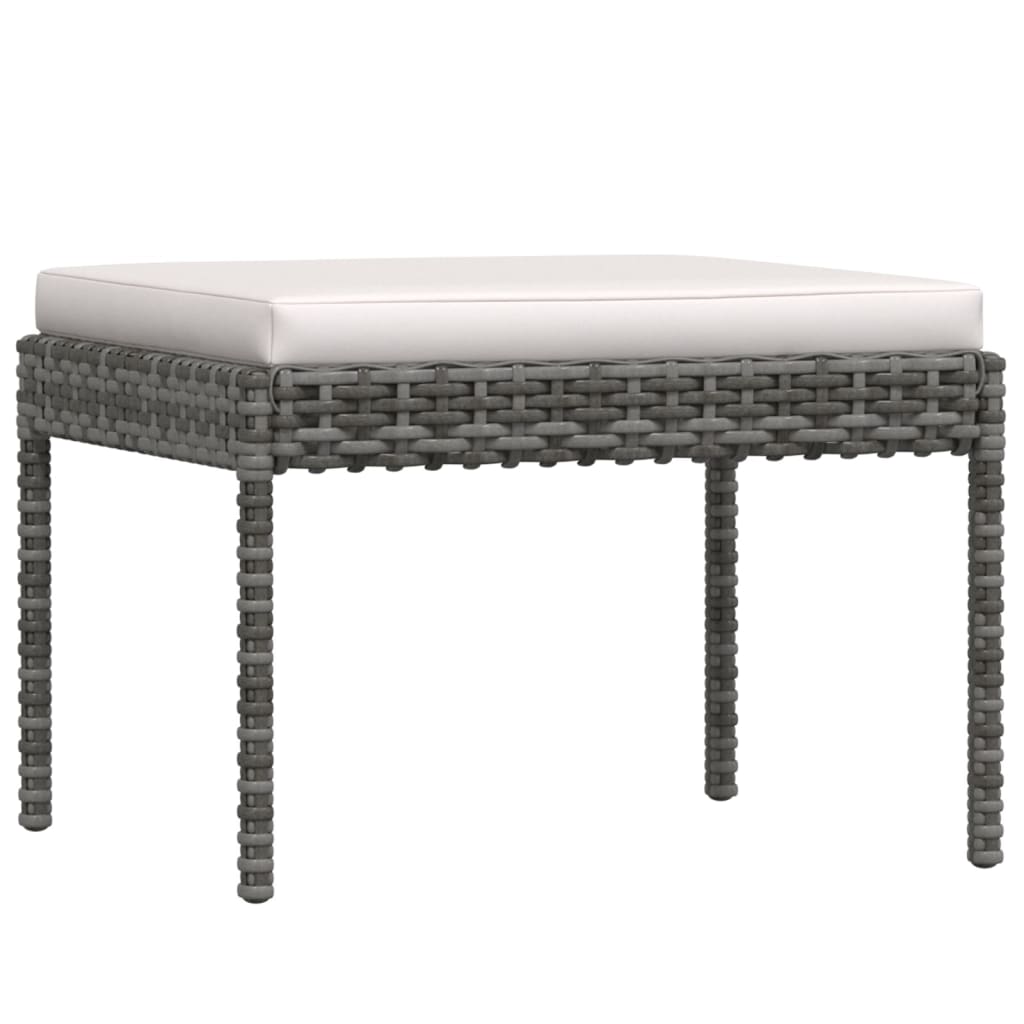 Set de muebles de jardín 6 pzas y cojines ratán sintético gris