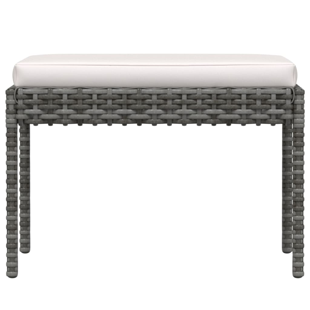 Set de muebles de jardín 6 pzas y cojines ratán sintético gris