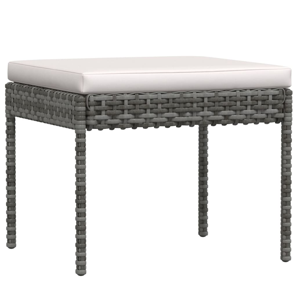 Set de muebles de jardín 6 pzas y cojines ratán sintético gris