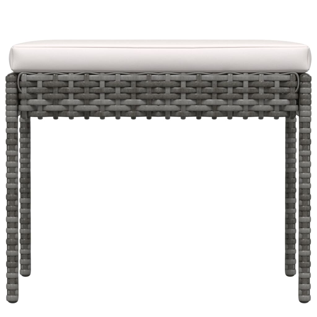 Set de muebles de jardín 6 pzas y cojines ratán sintético gris