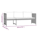 Set de muebles de jardín 6 pzas y cojines ratán sintético gris
