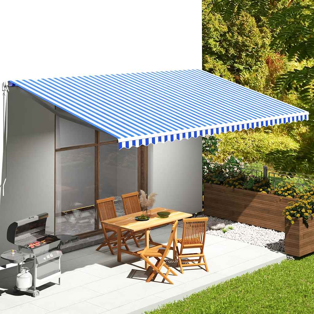Tela de repuesto para toldo amarillo y blanco 4,5x3,5 m