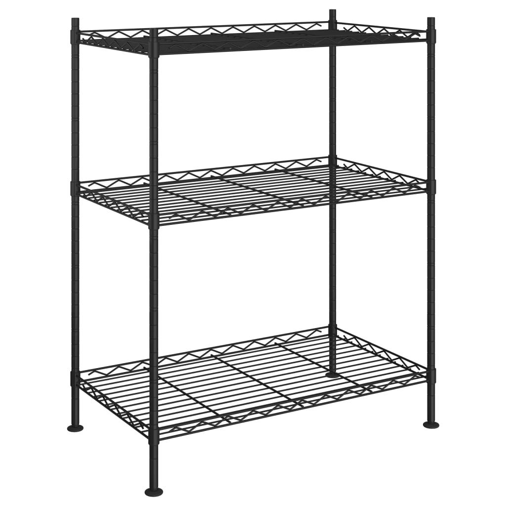 Estantería de almacenaje de 3 niveles negro 60x35x76 cm 150 kg