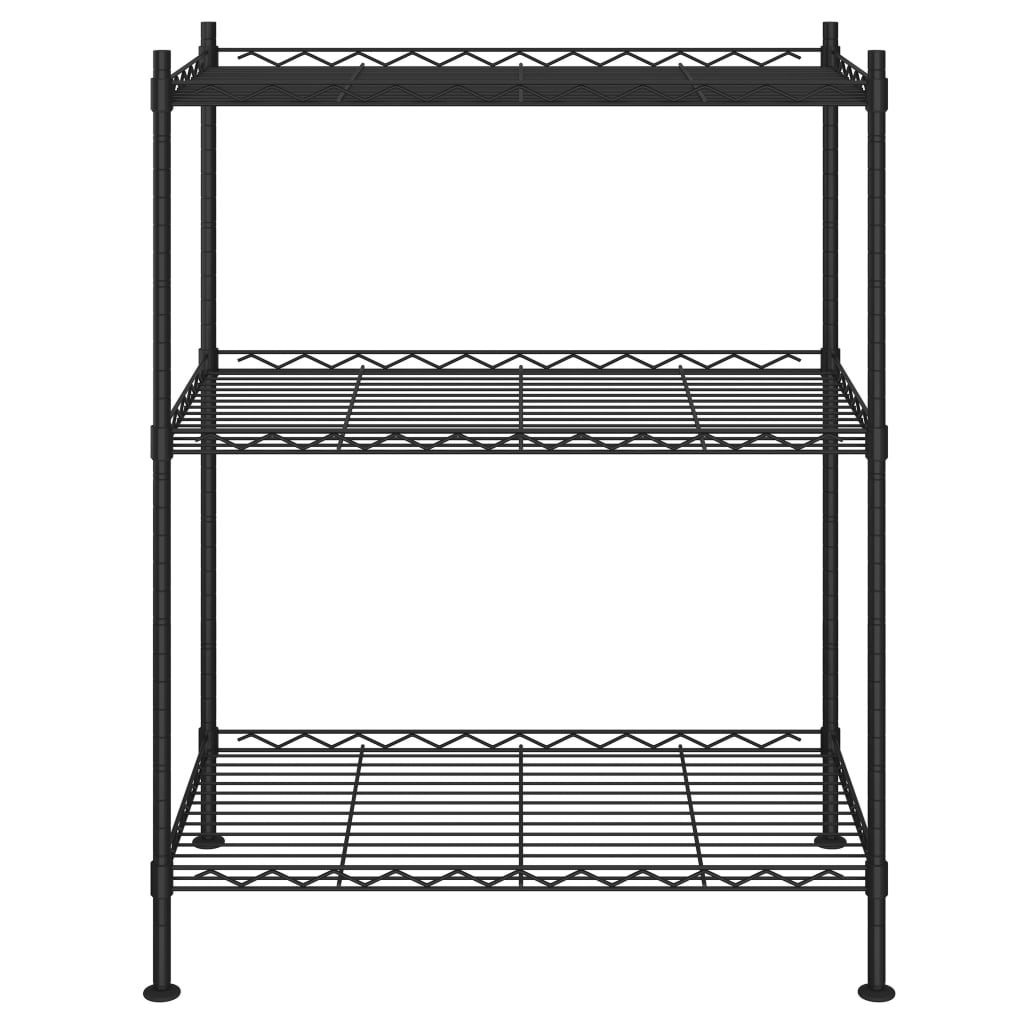 Estantería de almacenaje de 3 niveles negro 60x35x76 cm 150 kg