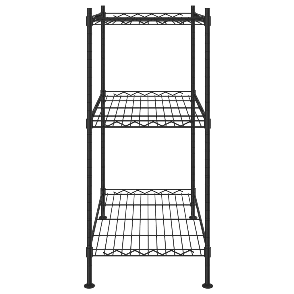 Estantería de almacenaje de 3 niveles negro 60x35x76 cm 150 kg