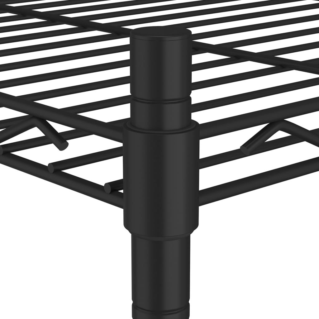Estantería de almacenaje de 3 niveles negro 60x35x76 cm 150 kg
