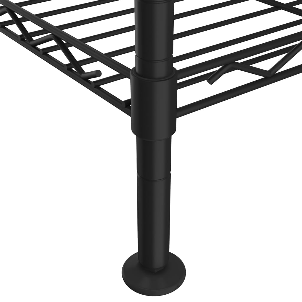 Estantería de almacenaje de 3 niveles negro 60x35x76 cm 150 kg