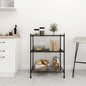Estante de armazenamento de 3 níveis preto 60x35x76 cm 150 kg