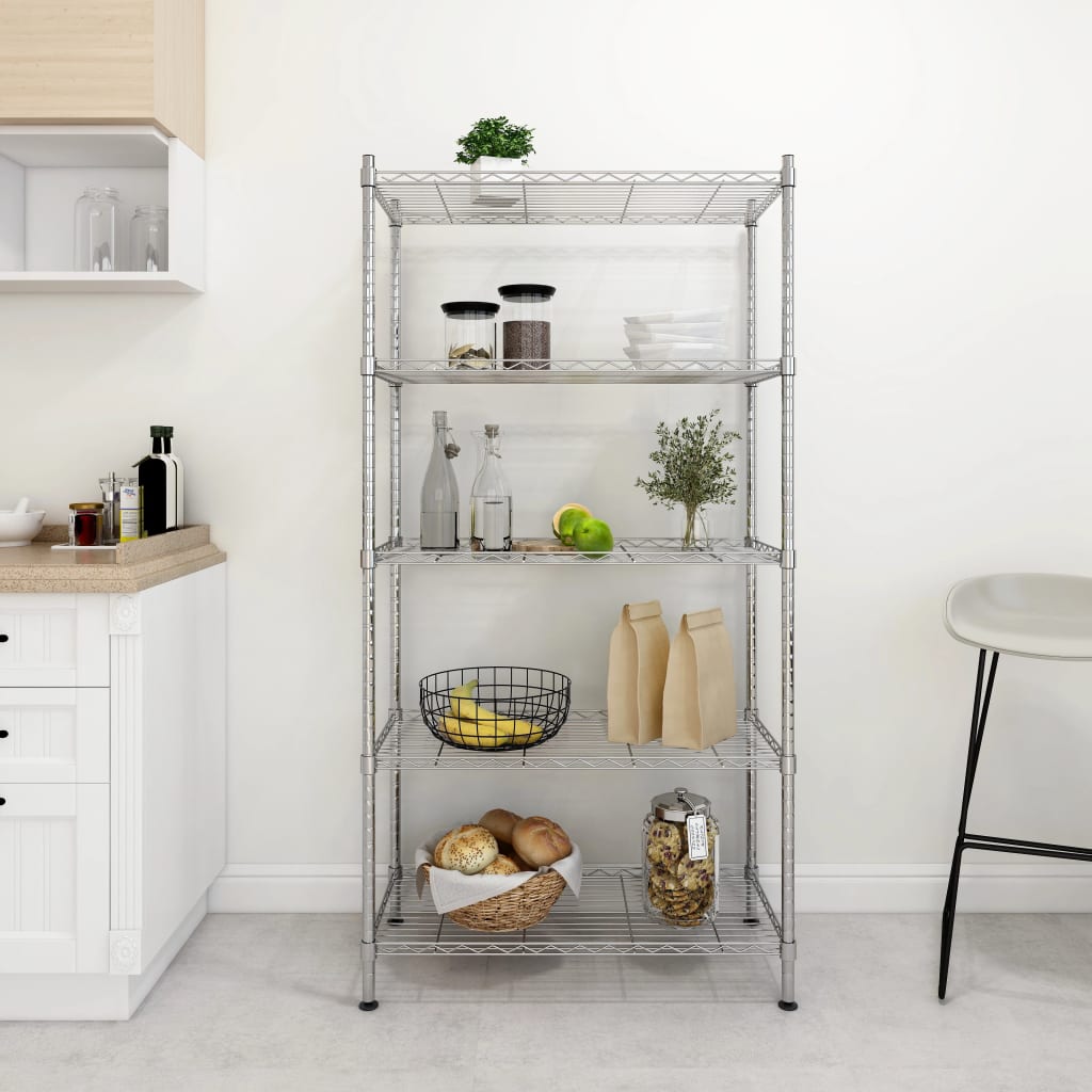 4-Tier Storage Rack Black 90x35x137 cm 200 kg