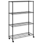 Estante almacenaje 4 niveles ruedas 90x35x142cm negro 200kg