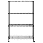 Estante almacenaje 4 niveles ruedas 90x35x142cm negro 200kg