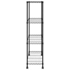Estante almacenaje 4 niveles ruedas 90x35x142cm negro 200kg