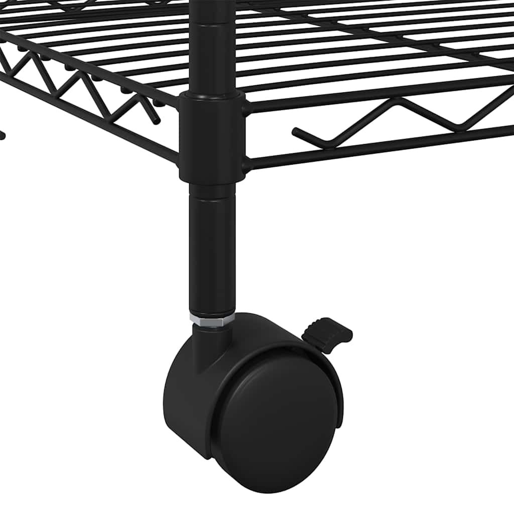Estante almacenaje 4 niveles ruedas 90x35x142cm negro 200kg