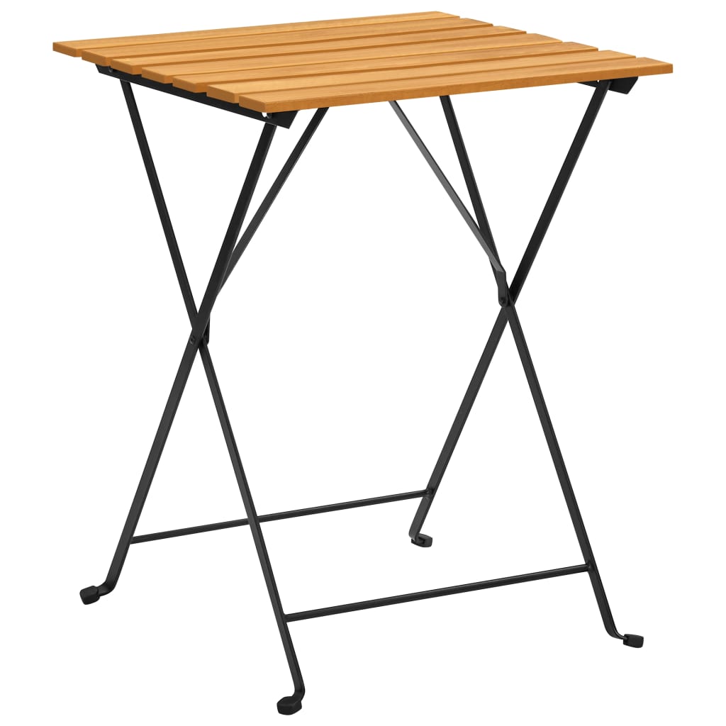 Mesa bistró de terraza madera maciza de acacia 55x54x71 cm
