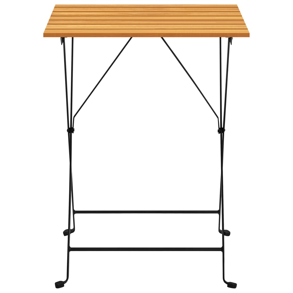 Mesa bistró de terraza madera maciza de acacia 55x54x71 cm