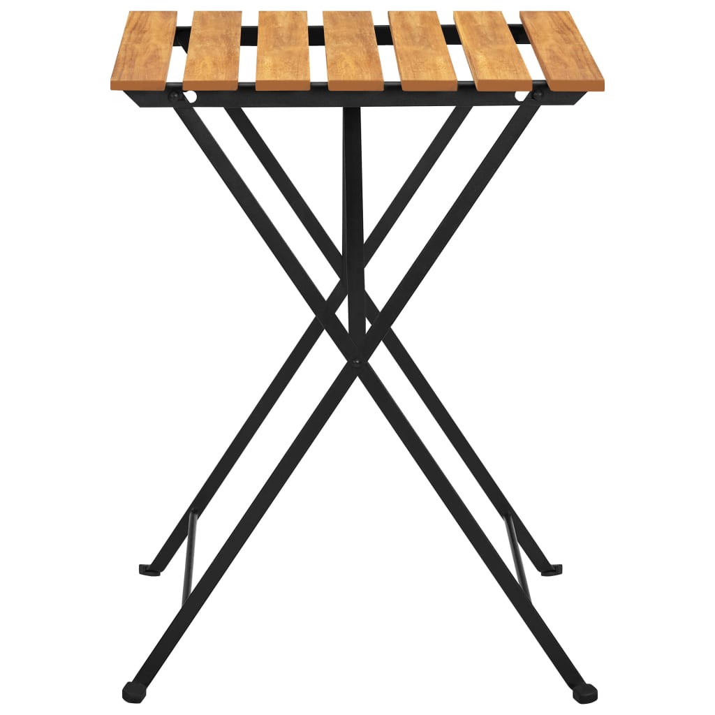 Mesa bistró de terraza madera maciza de acacia 55x54x71 cm