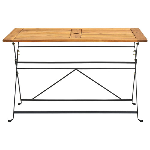 Solid acacia wood foldable garden table 120x70x74 cm