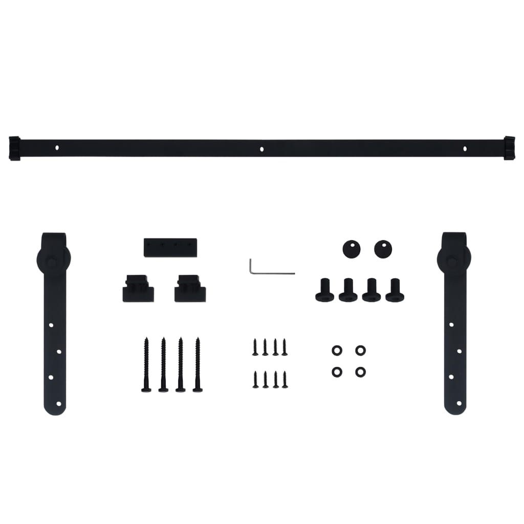 Mini sliding closet door kit, 122 cm, carbon steel