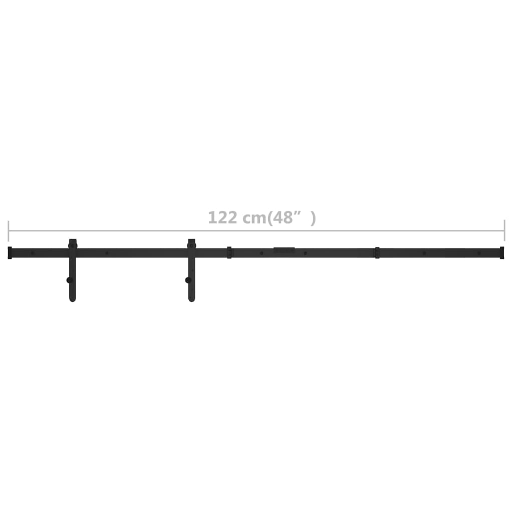 Mini sliding closet door kit, 122 cm, carbon steel