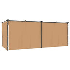 Cenador con cortinas acero gris taupe 6x3 m
