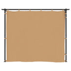 Cenador con cortinas acero gris taupe 6x3 m