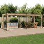 Cenador con cortinas acero gris taupe 6x3 m