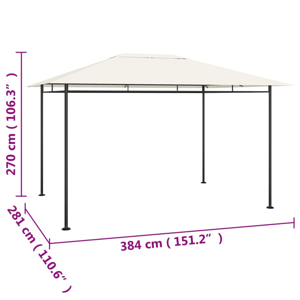 Cenador color crema 384x281x270 cm 180 g/m²