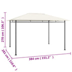 Cenador color crema 384x281x270 cm 180 g/m²