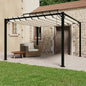 Cenador con techo de lamas tela antracita y aluminio 3x3 m